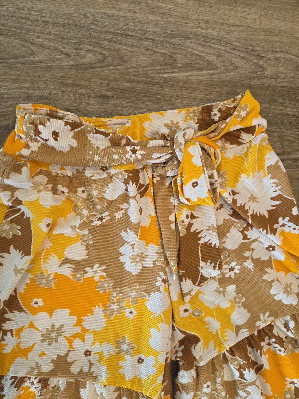 Cato Floral Tiered Wide Leg Palazzo Pants XS Boho Tie Waist - Picture 5 of 7